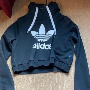 Black cropped adidas hoodie